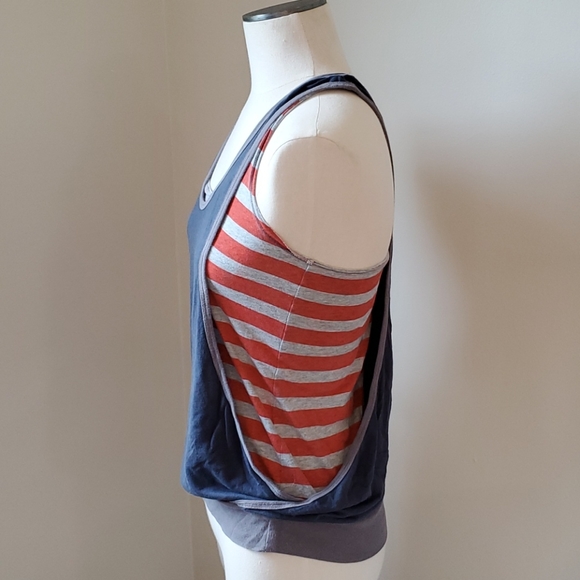 🍍3 for $30🍍Racerback Layered Banded Bubble Tank - Picture 2 of 4